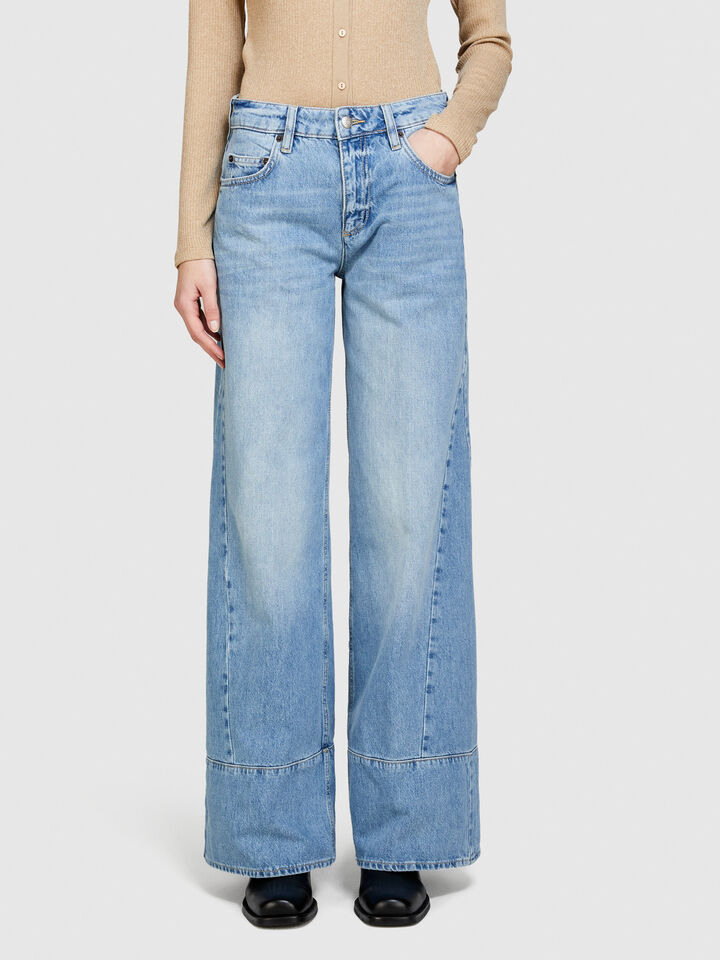 Wide leg jeans - women's palazzo jeans - Blue | Sisley image number 4